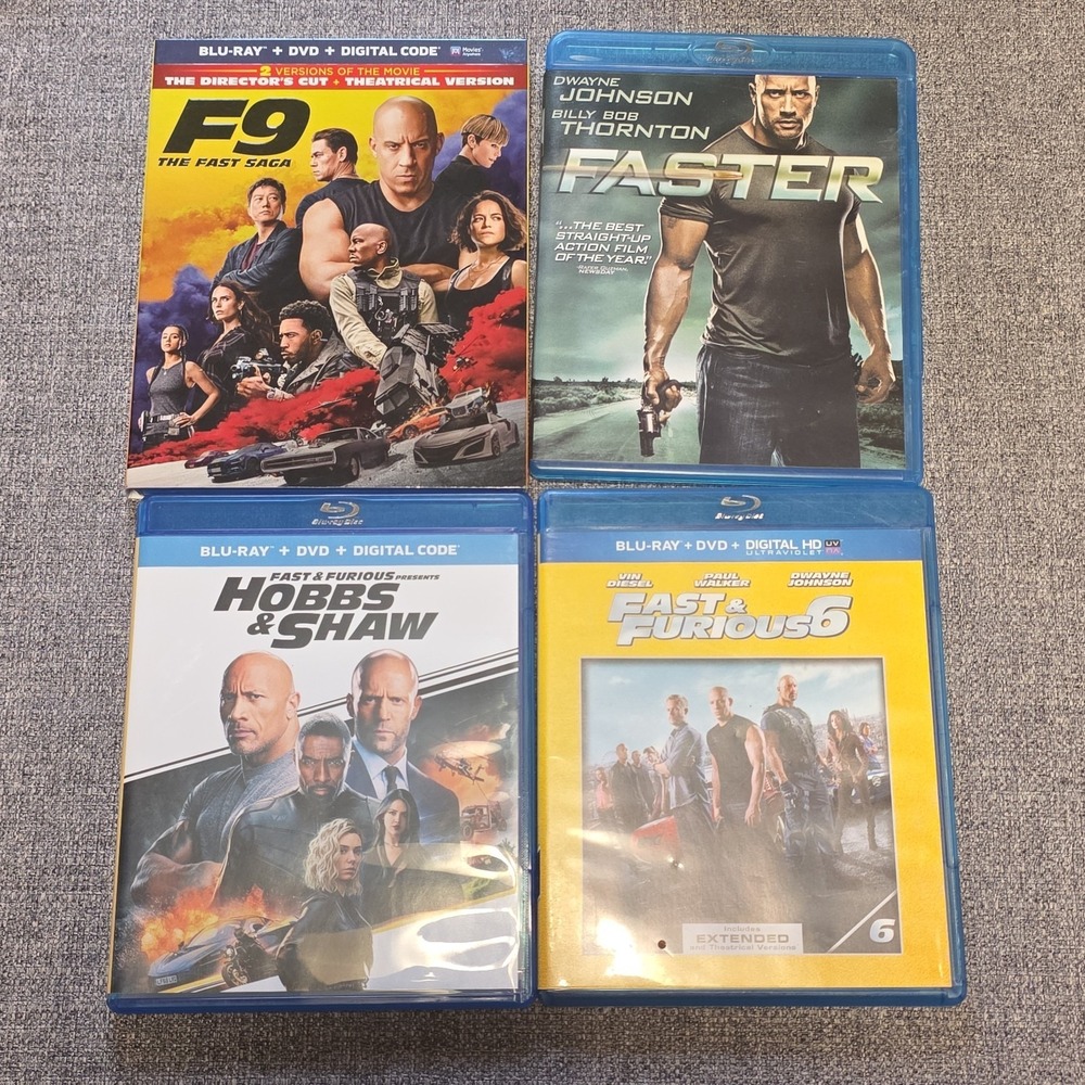 Blu Ray Dvd Dwayne Johnson F9 Fast Furious 6 Hobbs  Shaw Faster